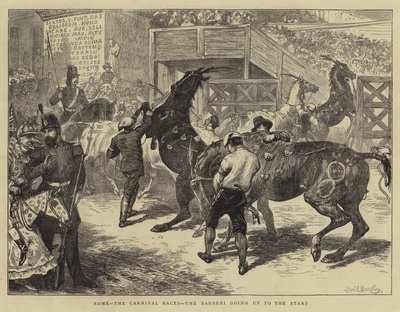 Roma, las carreras de Carnaval, los Barberi subiendo a la salida de Basil Bradley