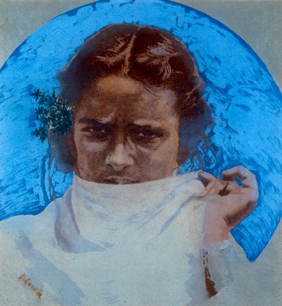 Mujer bereber (litografía en color) de Basilio Cascella