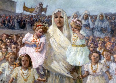Procesión de las vírgenes de Rapino (óleo sobre lienzo) de Basilio Cascella