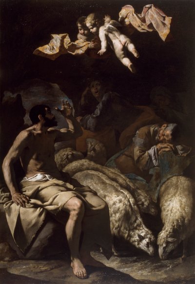 El ángel apareciendo a los pastores, 1600-50 de Bassante