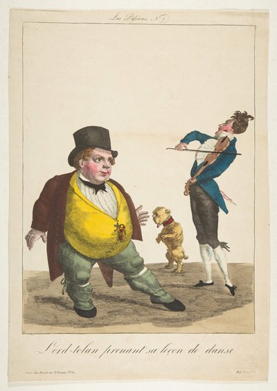 Lord-tolan tomando su lección de baile, La Pasión, No. 7, siglo XIX de Basset
