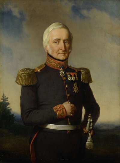 Huibert Gerard Barón Nahuys van Burgst (1782-1858). Miembro del Consejo de las Indias Orientales Neerlandesas, con el uniforme de general de división titular de Bastiaan de Poorter