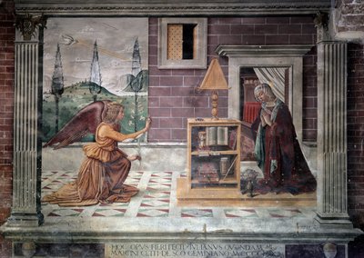 Virgen de la Anunciación (Vergine annunziata) - Fresco de Bastiano Mainardi