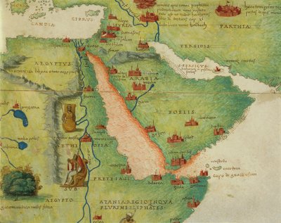 África: Egipto y Arabia Saudita, del Atlas del Mundo en treinta y tres Mapas de Battista Agnese