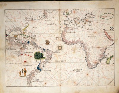 África, Europa y parte de las Américas, del Atlas del Mundo en treinta y tres Mapas de Battista Agnese
