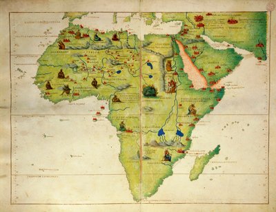 África, del Atlas del Mundo en treinta y tres Mapas de Battista Agnese
