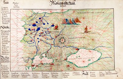 Mapa de Moscú y el Mar Negro de Battista Agnese