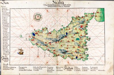 Mapa de Sicilia de Battista Agnese