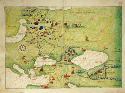 Europa del Este y Asia Central, del Atlas del Mundo en treinta y tres Mapas de Battista Agnese