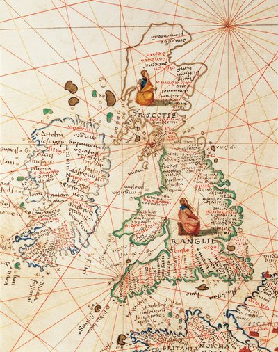 Europa: Gran Bretaña e Irlanda, del Atlas del Mundo en treinta y tres Mapas de Battista Agnese