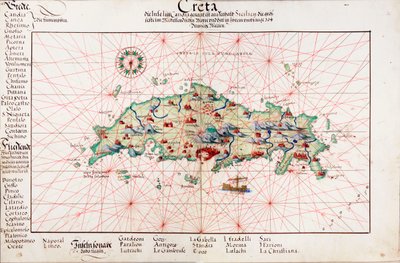 Mapa de Creta 1554 de Battista Agnese
