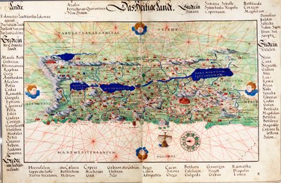 Mapa de "Das Heilige Land" 1554 [Traducción: La Tierra Santa] de Battista Agnese