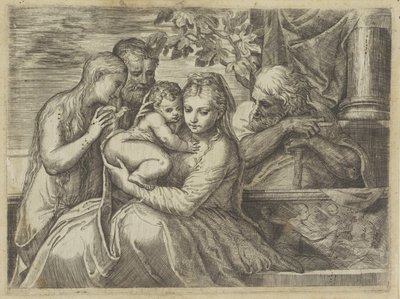 Sagrada Familia con Santos de Battista Angolo del Moro (attributed to)