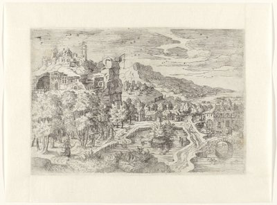 Paisaje con mujeres a la caza de Battista Angolo del Moro (attributed to)
