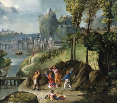 La lapidación de San Esteban de Battista Dossi
