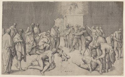 Arca de la Alianza en el templo de Dagón de Battista Franco