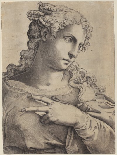 Junge Frau, nach rechts blickend de Battista Franco