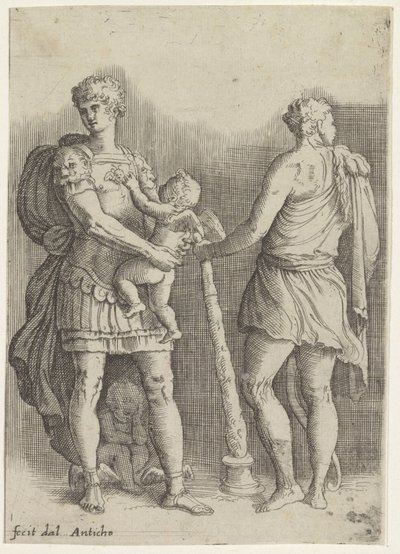 Perseo con dos amorcillos y Hércules, visto desde atrás de Battista Franco