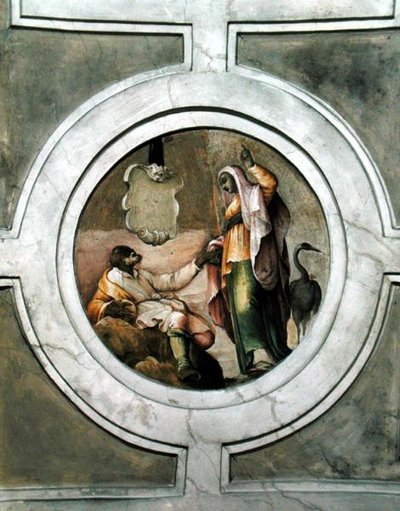 Representación de una de las Virtudes, del techo de la Capilla Grimani de Battista Franco