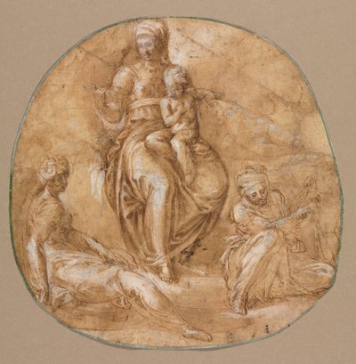 Virgen y Niño con Santa Catalina de Alejandría y Santa Ana (?) de Battista Franco