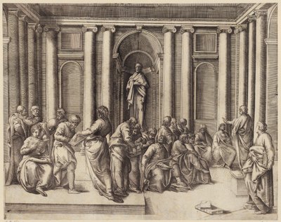 Zwölfjähriger Jesus diskutiert mit den Tempelgelehrten de Battista Franco