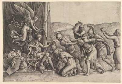 Escipión concediendo clemencia a los prisioneros de Battista Franco Veneziano