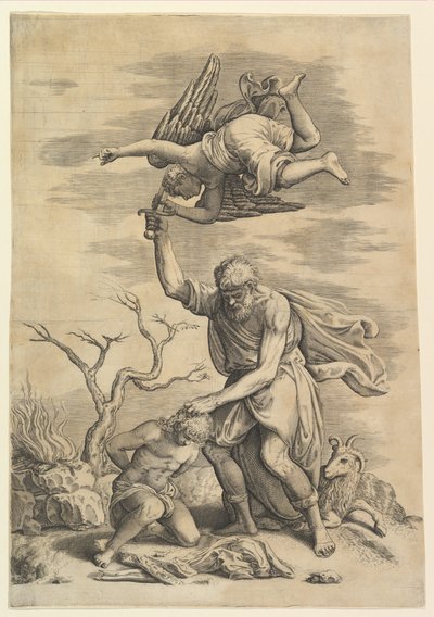 El ángel deteniendo el brazo de Abraham de Battista Franco Veneziano