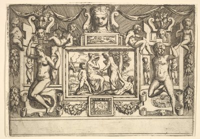 Joven bebiendo de un cuenco, una anciana de pie frente a ella, ca. 1540-80 de Battista del Moro