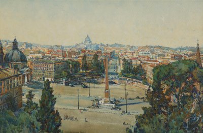 Roma, desde El Pincio, Piazza Del Popolo de Beatrice Mary Seccombe Leech