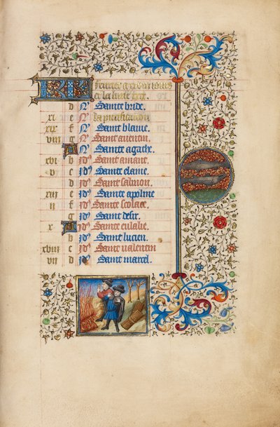 Página del calendario de febrero; Mantener el calor; Piscis de Bedford Master