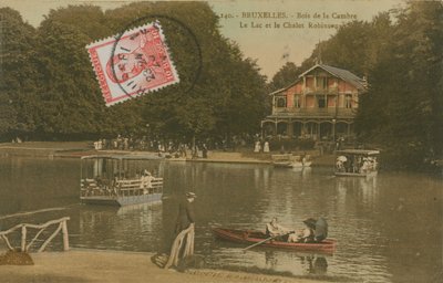 El lago y el Chalet Robinson, Bois de la Cambre, Bruselas de Belgian Photographer
