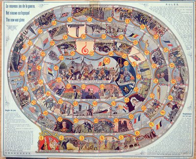Juego de mesa de eventos y el desarrollo de la 1ª Guerra Mundial en Bélgica, c.1918-19 de Belgian School