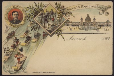Espectáculo Mundial de Agua del Capitán Boyton, recuerdo de la Exposición Internacional de Amberes, Bélgica, 1894 de Belgian School