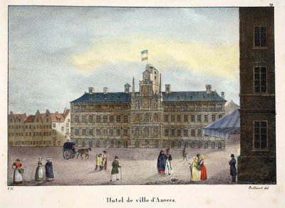 Hotel de ville de Anvers, c.1895 (fotochrom) de Belgian School