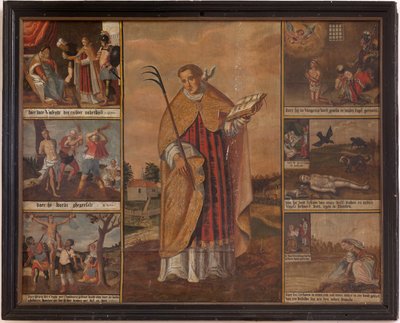 Maarke. Capilla (Sint-Vincentiuskapel). Interior. Pintura. El mártir de San Vicente. Siglo XIX. de Belgian School