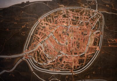 Mapa de Brujas. anónimo. 1546-1600. Detalle (pintura) de Belgian School