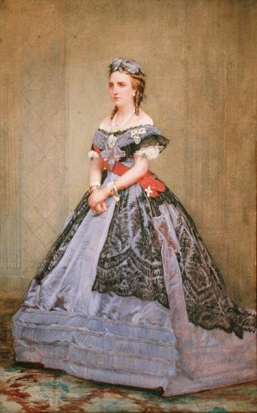 Retrato de Carlota de Sajonia-Coburgo-Gotha (1840-1927) Princesa de Bélgica y Emperatriz de México de Belgian School