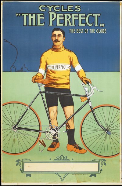 Póster publicitario de la bicicleta Perfect, 1895 de Belgian School