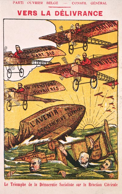 Póster publicitario del Parti Ouvrier Belge (Partido Obrero Belga) antes de 1914 de Belgian School