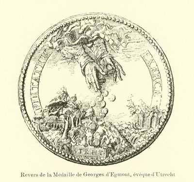 Reverso de una medalla de George van Egmond, Obispo de Utrecht de Belgian School