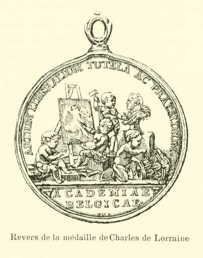 Reverso de la medalla de Carlos de Lorena de Belgian School