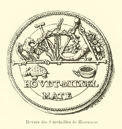 Reverso de las dos medallas de Houwaert de Belgian School