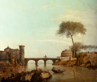 Segunda sala del fondo, sala de reuniones, murales con escenas rurales en estilo clásico, probablemente de hacia 1810, escena 2 de Belgian School