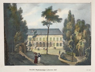Sociedad Filarmónica en Amberes 1826, c.1895 (fotochrom) de Belgian School