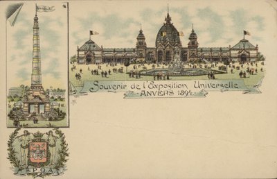Souvenir de la Exposición Internacional de Amberes, Bélgica, 1894 de Belgian School