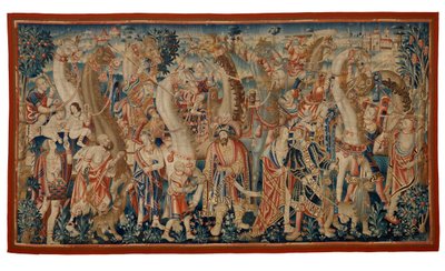 Tapiz, La caravana de camellos, de la serie "La conquista de la India", de Tournai, c.1510 (lana y seda) de Belgian School