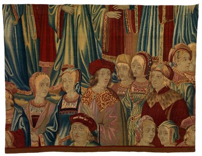 Fragmento de tapiz, Comtiers, realizado en Bruselas, Bélgica, hacia 1520 (lana y seda) de Belgian School
