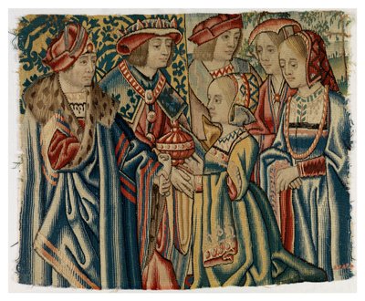 Fragmento de tapiz que representa el Matrimonio de Luis XII con Juana, hija de Luis XI, procedente de Bruselas de Belgian School