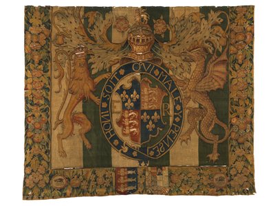 Tapiz con las armas reales de Eduardo VI y las armas de le Grys, realizado probablemente en Enghien, Flandes, Bélgica, c.1547-53 (lana) de Belgian School