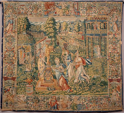 Los dones de Pomone (Pomona) ninfa de las frutas Tapiz de las manufacturas de Bruselas. Siglo XVI Genes, Musei di Strada Nuova de Belgian School